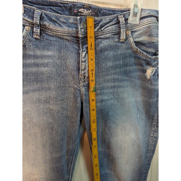 Silver Jeans Womens 30x27 Sam Boyfriend Distressed Stretch Blue Denim - Picture 9 of 10